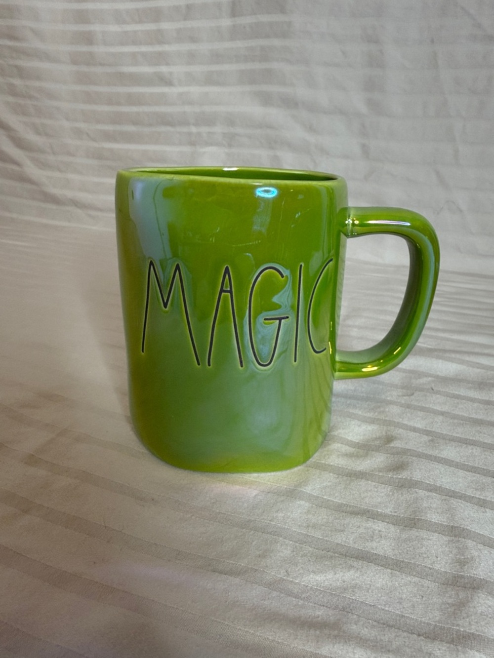 Rae Dunn iridescent Lime Green 'MAGIC' Ceramic Mug